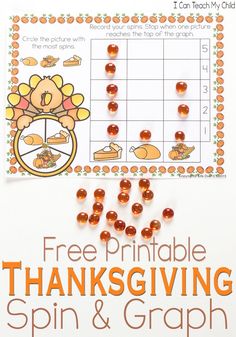 free printable thanksgiving spin and graph game for kids