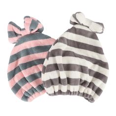 two baby hats are shown side by side