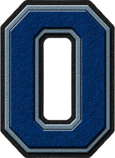 the letter o is shown in blue and white