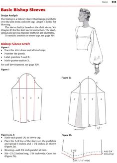 an instruction manual for how to make a blouse with sleeves and collars, from the book