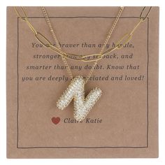 PRICES MAY VARY. Package: 1pc Small Bubble Initial Necklace Gold, 1pc 14K Gold Paperclip Chain Necklace, comes in luxury recyclable packaging (gift card and box) Adorn yourself with our Small Bubble Letter Initial Necklace, crafted with meticulous artistry and bejewelled with sparkling CZ stones. Illuminate your look with the glamorous 14k gold Bubble Balloon Letter Necklace, Initial Necklace, Layered Necklaces for Women, Cable Chain, Women's Jewelry, Birthday/Valentine's Day Gift, Gift for Her/ Bubble Letter Jewelry, Balloon Alphabet, Gold Layered Necklaces, Alphabet Pendant, Lion Tattoo Design, Bubble Letter, Gold Bubbles, Letter Jewelry, Cute Birthday Gift