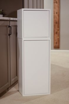 a white refrigerator freezer sitting inside of a kitchen