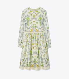 Printed Silk Twill Dress: Women's Designer Dresses | Tory Burch Formal Casual Dresses, Embroidered Dresses, Twill Dress, Designer Dresses For Women, Cocktail Formal, Floral Embroidered Dress, Dresses Cocktail, Formal Casual, Silk Twill