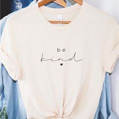 “Be Kind” Bella Canvas Print On Demand Tshirt Designs, Classy Tshirt, Positive Shirts, Purple Graphic Tee, Acid Wash Shirt, Be Kind Shirt, Creative T Shirt Design, Diy Shirts, Tee Designs