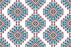 an abstract geometric pattern with red, white and blue colors on the bottom half of it