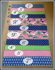 the numbers are laid out on top of each other to be used for sewing and quilting