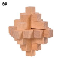 the wooden puzzle is made up of blocks