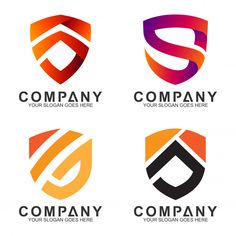 four different logos with the letter s on them, including an orange and purple color