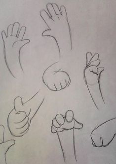 a drawing of hand gestures drawn on paper