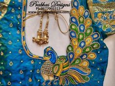 Blue Blouse Designs, Patch Work Blouse Designs, Embroidery Blouses, Blouse Ideas, Saree Bollywood, Maggam Works