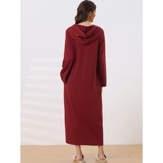 Womens Hoodie Zip Up Closure Pajama Nightshirt Long Sleeve Robe Loungewear with Pocket. This Hoodie Zip Up Nightshirt is the perfect choice for daily wear, or lounging wear at home. Versatile long dress for all occasions! With a loose casual maxi length, zip-up closure, soft fabric, and perfect hoodie design, this robe is everything you need for fully luxurious lounging wear. With a fully zip-up closure, practical pocket, and hoodie design, this nightshirt robe is everything you need for loungin Hooded Sleepwear For Fall, Casual Hooded Sleepwear For Fall, Hooded Cotton Sleepwear For Lounging, Cotton Hooded Sleepwear For Lounging, Hooded Sleepwear For Fall Lounging, Hooded Fall Lounging Sleepwear, Hooded Fall Sleepwear For Lounging, Hooded Sleepwear For Lounging In Fall, Casual Long Sleepwear For Loungewear