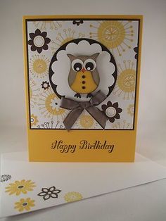 a birthday card with an owl on it