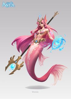 "Some work outsourced two years ago2" by Qifeng Lin Concept Artist Portfolio, Armor Drawing, Mermaid Drawings, Fairy Artwork, Pink Mermaid, Mermaids And Mermen, Riot Games, Fantasy Creatures Art, Mermaid Art