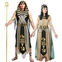 Egyptian Fancy Dress Boy, Egyptian Pharaoh Costume, Medieval Couple, Egypt Clothing, Pharaoh Costume, Lee Enfield, Queen Cosplay, Couples Cosplay, Halloween Parejas