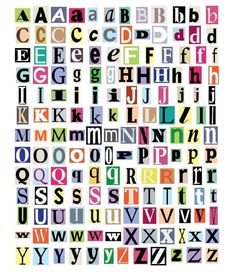 the alphabet is made up of different letters and numbers, all in multicolored colors