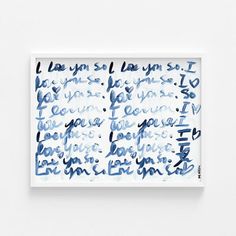 a piece of paper with writing on it in blue and black ink that says love you so long