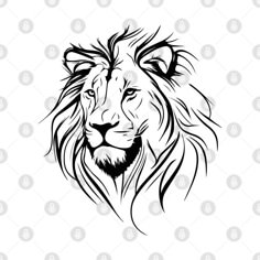 a black and white lion head