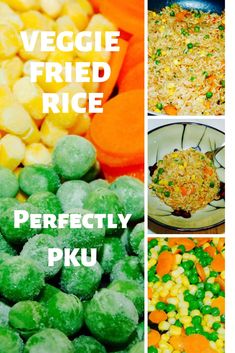 there are pictures of vegetables and rice in different dishes