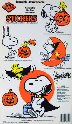 the peanuts sticker sheet has been designed to look like snoop and his pumpkins