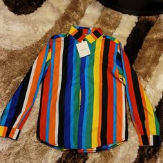 Nice Colorful Shirt Multicolor Vintage Shirt With Colorful Pattern, Vintage Multicolor Collared Shirt, Classic Multicolor Button-up Shirt, Arrow Dress, Retro Multicolor Button-up Shirt, Retro Multicolor Print Button-up Shirt, Check Dress Shirt, Men's Chaps