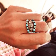 Cowgirl Closet, Turquoise Tuesday, Western Wedding Rings, Real Turquoise Jewelry, Handmade Turquoise Jewelry, Closet Clothes, Cowgirl Accessories, Stacker Rings, Jewelry Clothes