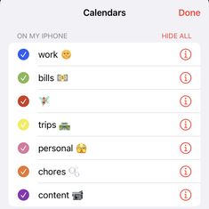 an iphone screen showing the calendars and other things to do on your phone,