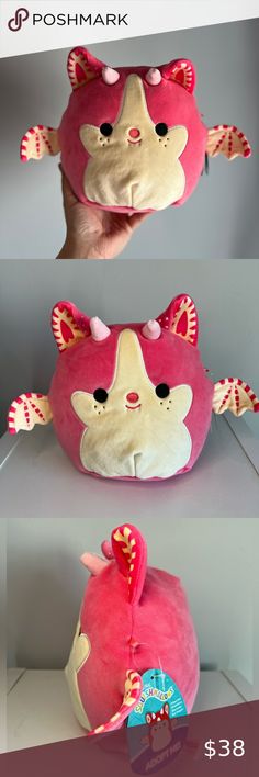 Strawberry Shortcake Bat Dragon Squishmallow Adopt Me Strawberry Bat Dragon, Strawberry Shortcake Bat Dragon, Background Accessories, Bday Wishlist, Cute Backgrounds, Hazbin Hotel, Strawberry Shortcake