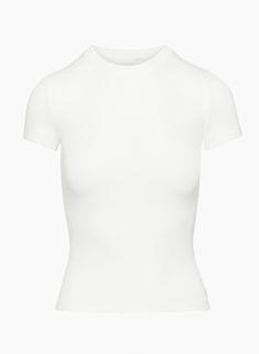 HOMESTRETCH™ CREW T-SHIRT | Aritzia Model Look, Baby T Shirt, Romper With Skirt, Basic Tops, Ribbed Fabric, Baby Tshirts, Blouse Dress, Bottoms Pants, Vintage Looks