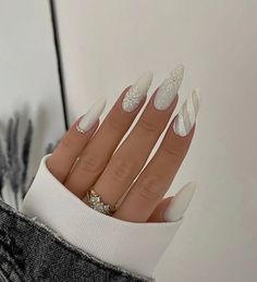 50 Christmas, White Nail, New Year's Nails