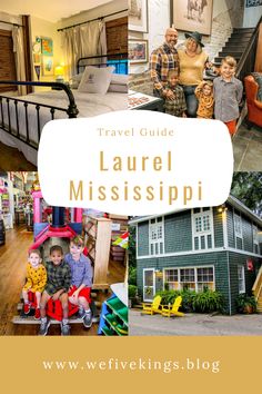 a collage of photos with the words travel guide laurel mississpii on it