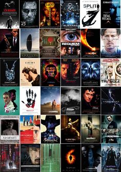 many different movie posters are shown together