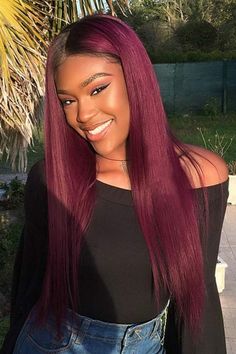 Straight Burgundy Hair, Deep Burgundy Hair, Burgundy Brown Hair, Dark Burgundy Hair, Hair Color Burgundy, Human Hair Lace Wigs, Straight Human Hair, Hair Black