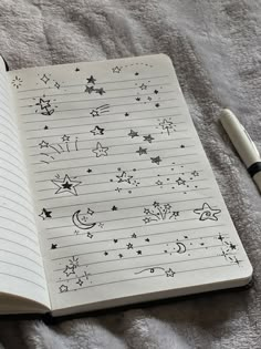 star doodles Easy Doodles, Doodles Drawings, Journal Inspo, Journaling Ideas, Cute Doodles, Drawing Inspo, Doodle Art, Journal Ideas, Book Art