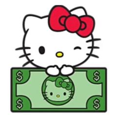 s8nhellokitty Money Drawing Aesthetic, Hello Kitty Money, Funny Reactions, Kitty Crafts, Money Icon, Images Hello Kitty, Dibujo Simple