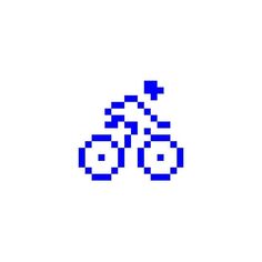 a pixelized image of a motorcycle on a white background