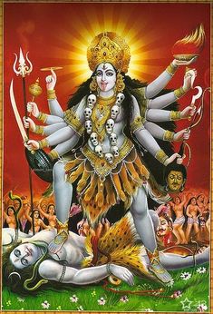 the cover of kali magazine with an image of hindu deities and demones on it