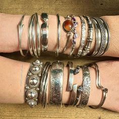 Silver Jewelry Boho, Maximalist Jewelry Silver, Silver Chunky Jewellery, Gold And Silver Jewelry Together Mixed Metals, Funky Jewelry Rings, Enroute Jewelry, Chunky Jewelry Silver, Silver And Gold Jewelry Mixing, Cute Silver Jewelry