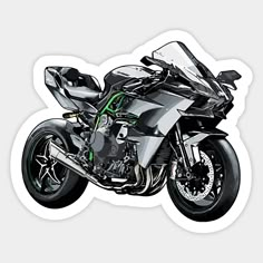 a silver and black motorcycle on a white background