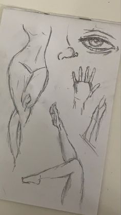 a drawing of two hands and an eye