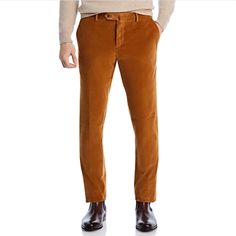 Description: Pt Torino Slim Fit Stretch Corduroy Flat Front Trousers-Men. Attributes: Mpn: Ovs010c1pg81060 Size: 56 Color: Light Brown Age Group: Adult Gender: Male Material: Body: 98% Cotton/2% Elastane; Lining: 100% Cotton Us Mens Size 40 Formal Velvet Bottoms For Fall, Elegant Cotton Pants For Winter, Elegant Winter Cotton Pants, Elegant Cotton Bottoms For Winter, Elegant Corduroy Bottoms For Fall, Elegant Fall Corduroy Bottoms, Fitted Velvet Pants For Winter, Fitted Velvet Pants For Work, Elegant Corduroy Bottoms For Work