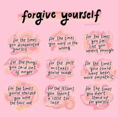 Forgive Yourself, Positive Mental Health, Vie Motivation, Positive Self Affirmations, Mental And Emotional Health, Self Care Activities, Self Compassion, Mental Health Matters