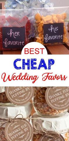 the best cheap wedding favors for guests to have in their own jars with labels on them