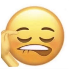 an emoticive smiley face with one hand on it's chin and the other hand under his chin