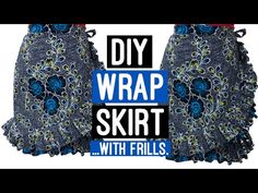 a pair of shorts with frills on them and the words diy wrap skirt