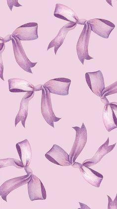 purple bows on a pink background