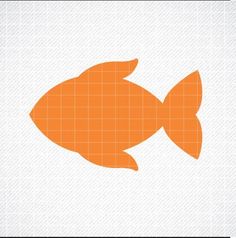 an orange fish silhouette on a white background