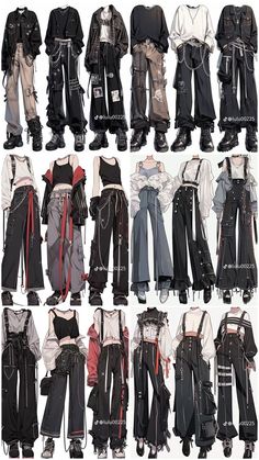 Types Of Clothes, Concept Clothing, Fashion Drawing Dresses, Drawing Anime Clothes, Anime Inspired Outfits, Fashion Illustration Dresses, Tomboy Style Outfits