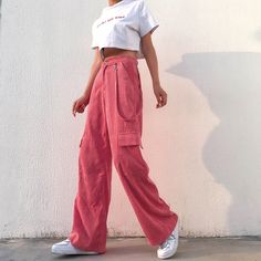 Soft Girl Aesthetic Outfit, Soft Egirl, Look Rose, Egirl Outfits, Outfits Vintage, Pink Trousers, Outfits Classy, Pants Vintage, Aesthetic Clothing