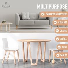 the table and chairs are labeled in different languages for each individual to read or use