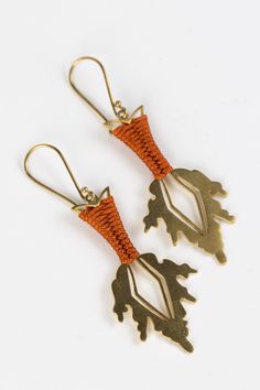 Brass Fire Spear Earrings - Ten Thousand Villages Spear Earrings, Nepal, Light Up, Brass